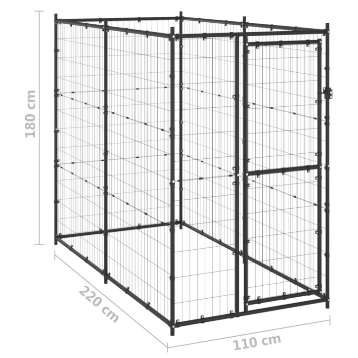 Lauko voljeras šunims, 110x220x180cm, plienas