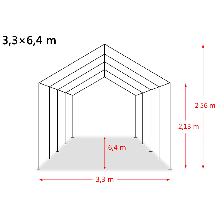 Nuimama palapinė gyvuliams, žalia, 3,3x6,4m, PVC, 550g/m²