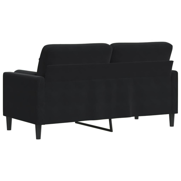 Dvivietė sofa su pagalvėlėmis, juodos spalvos, 140cm, aksomas