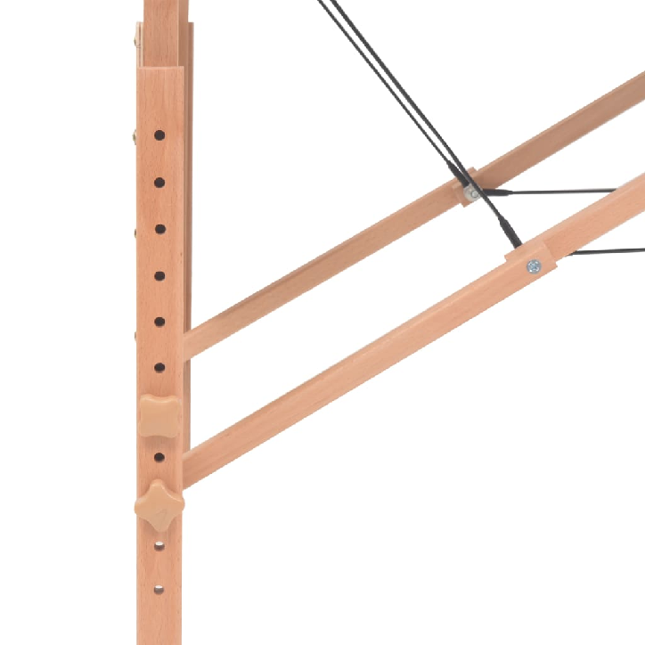 3 zonų sulankstomas masažinis stalas, 10 cm storio, juodas