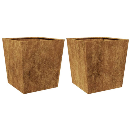 Sodo loveliai, 2vnt., 50x50x50cm, corten plienas