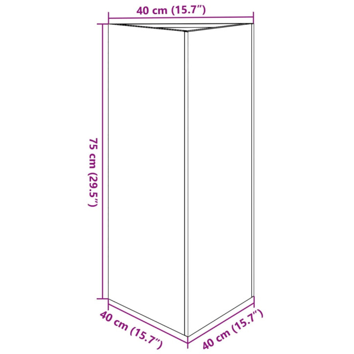 Sodo lovelis, antracito, 40x34,5x70cm, plienas, trikampis