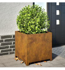 Sodo lovelis, 50x50x50cm, corten plienas