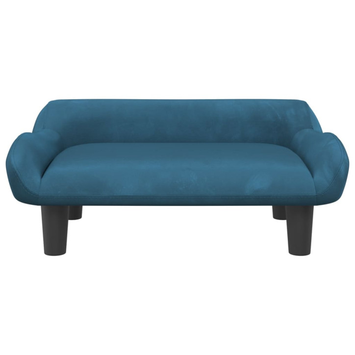 Vaikiška sofa, mėlynos spalvos, 70x40x24cm, aksomas