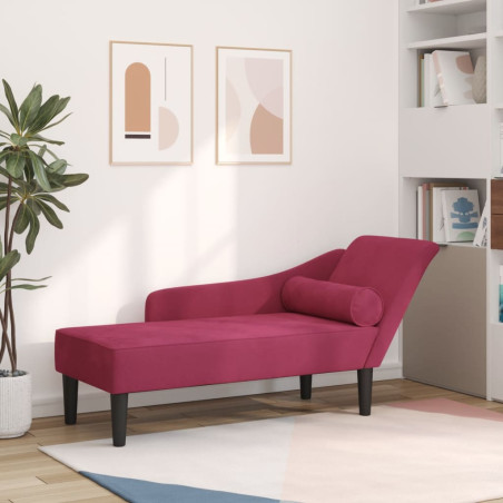 Poilsio sofa su pagalvėlėmis, raudonojo vyno spalvos, aksomas