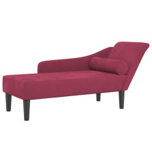 Poilsio sofa su pagalvėlėmis, raudonojo vyno spalvos, aksomas