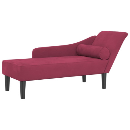 Poilsio sofa su pagalvėlėmis, raudonojo vyno spalvos, aksomas