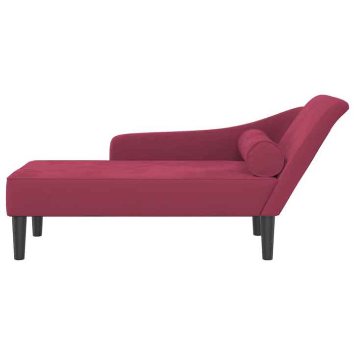 Poilsio sofa su pagalvėlėmis, raudonojo vyno spalvos, aksomas