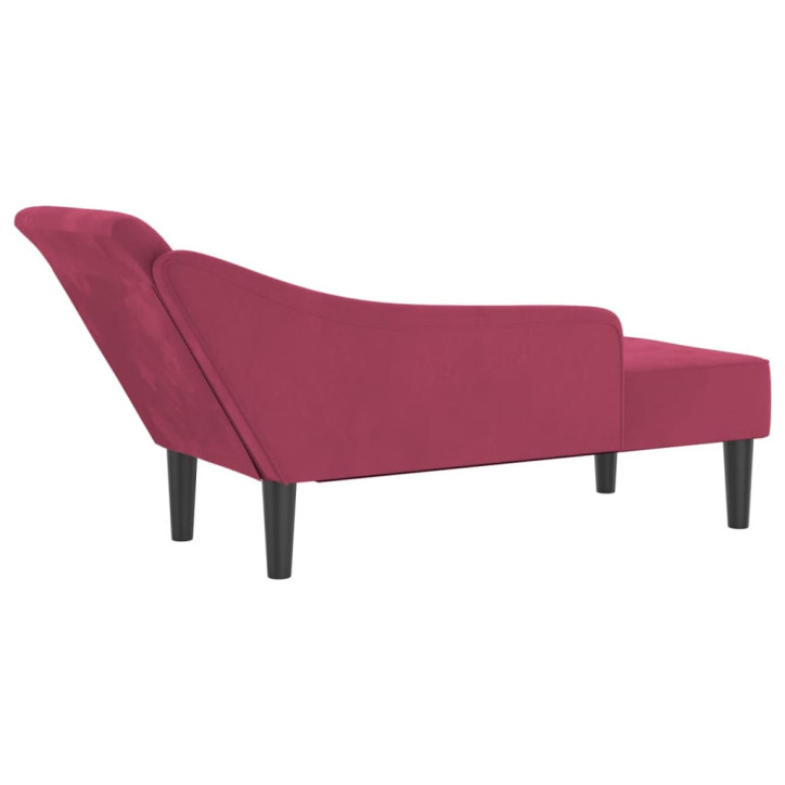 Poilsio sofa su pagalvėlėmis, raudonojo vyno spalvos, aksomas