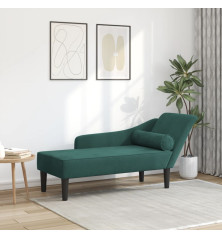 Poilsio sofa su pagalvėlėmis, tamsiai žalios spalvos, aksomas