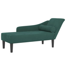 Poilsio sofa su pagalvėlėmis, tamsiai žalios spalvos, aksomas