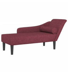 Poilsio sofa su ilga pagalve, raudonojo vyno spalvos, audinys