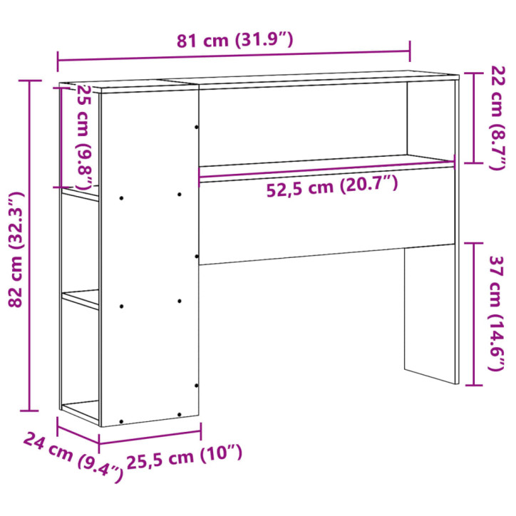 Galvūgalis su daiktų laikymo vieta, rudas, 75cm, pušis