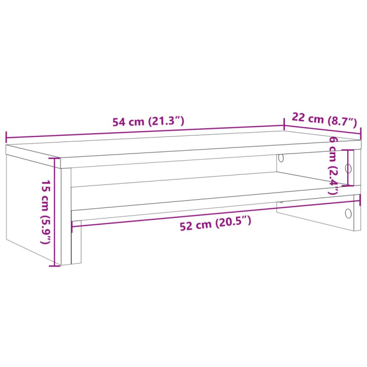 Monitoriaus stovas, betono, 54x22x15cm, apdirbta mediena