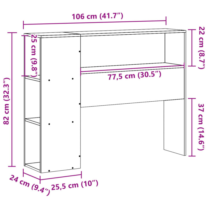 Galvūgalis su daiktų laikymo vieta, rudas, 100cm, pušis