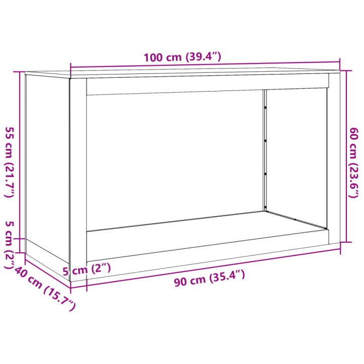 Stovas malkoms, antracito spalvos, 100x40x60cm, plienas