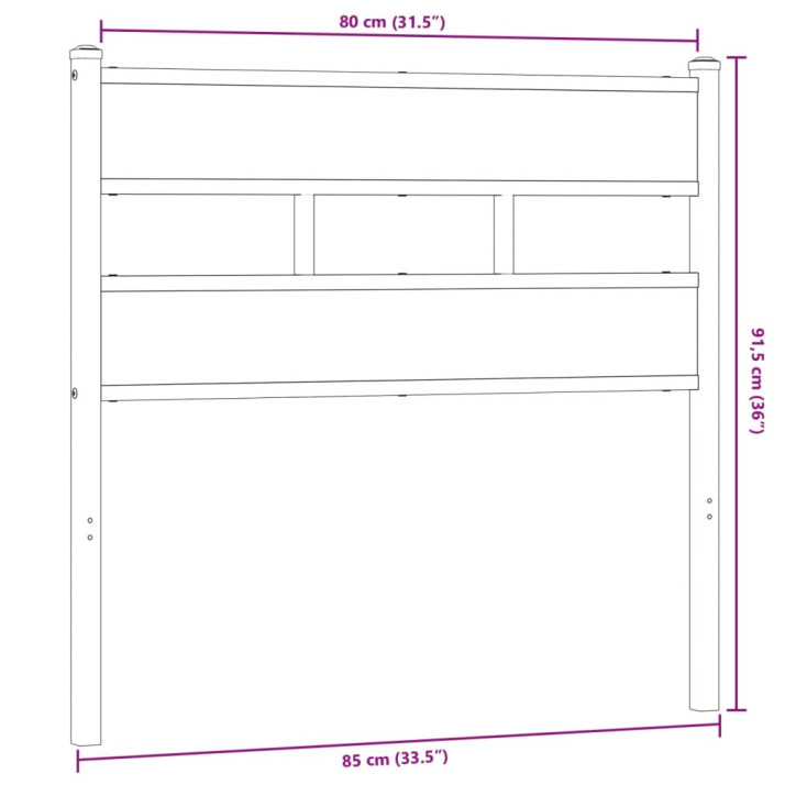 Galvūgalis, dūminio ąžuolo spalvos, 80cm, geležis ir mediena