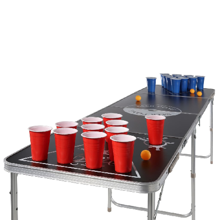 HI Sulankstomas Beer Pong žaidimo stalas, juodas, regul. aukščio