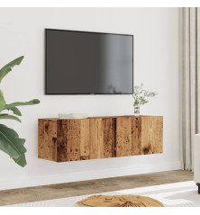 Sieninės TV spintelės, 2vnt., sendintos medienos, 100x30x30cm