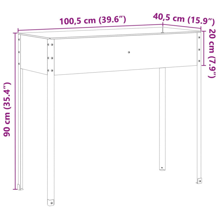 Sodo lovelis, 100,5x40,5x90cm, plienas