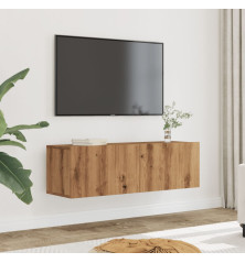 Sieninės TV spintelės, 2vnt., artisano ąžuolo, 100x30x30cm