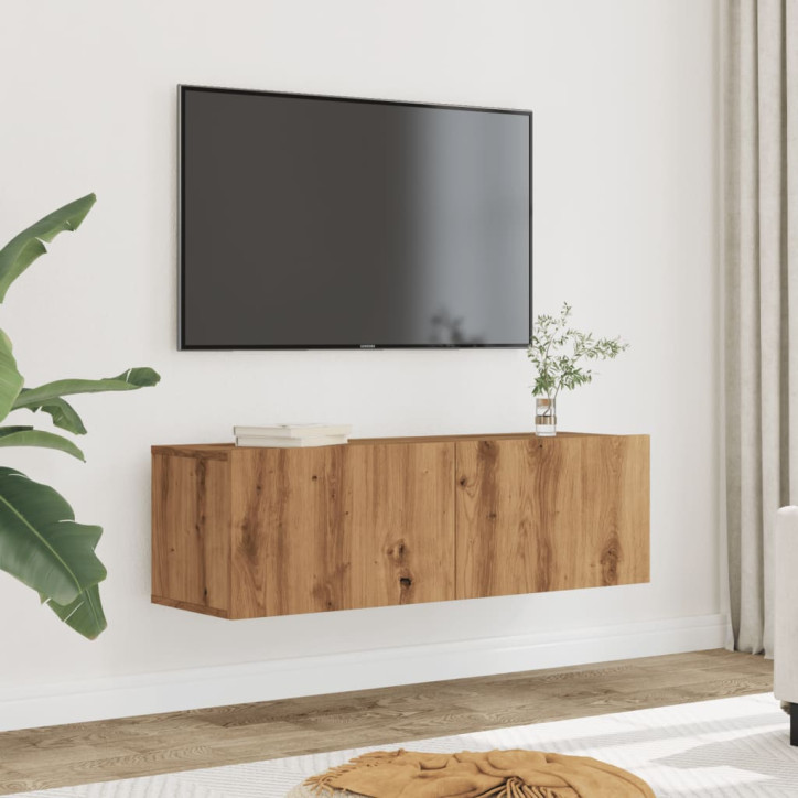 Sieninės TV spintelės, 2vnt., artisano ąžuolo, 100x30x30cm