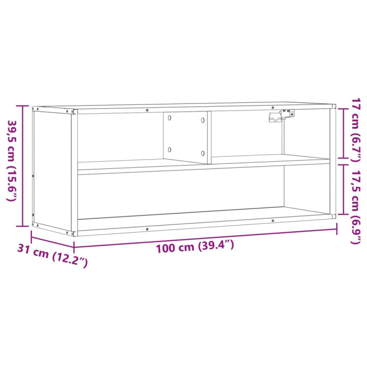 Televizoriaus spintelė, dūminė, 100x31x39,5cm, mediena/metalas