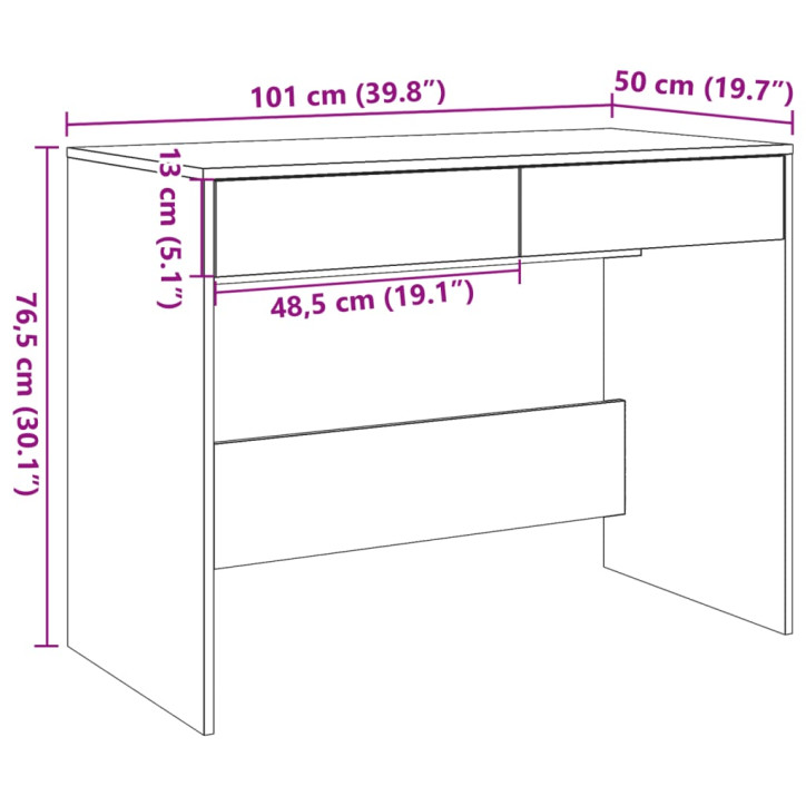 Rašomasis stalas, medienos, 101x50x76,5cm, apdirbta mediena