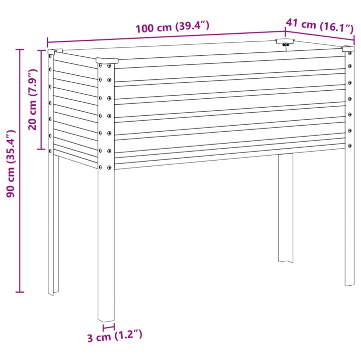 Sodo lovelis, antracito spalvos, 100x41x90cm, plienas