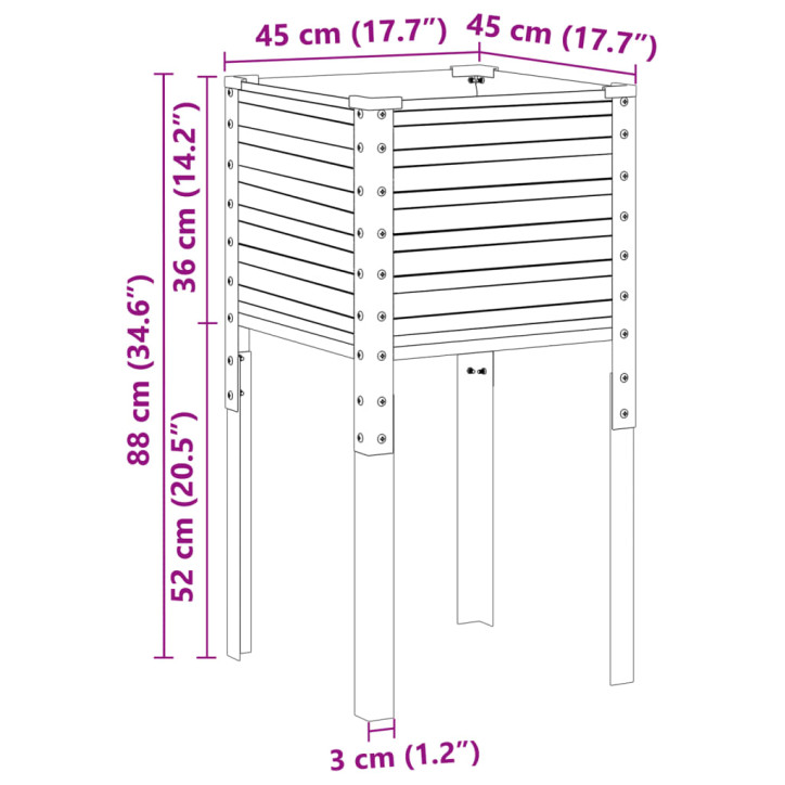 Sodo lovelis, 45x45x88cm, galvanizuotas plienas