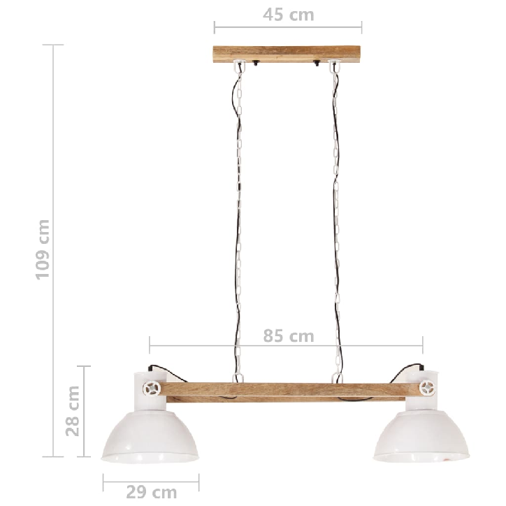 Pakabinamas šviestuvas, baltas, 109cm, 25W, E27