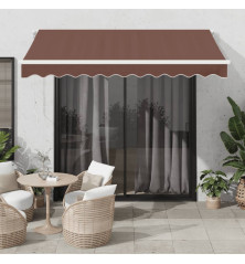 Automatinė ištraukiama markizė su LED, ruda, 300x250cm