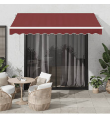 Automatinė ištraukiama markizė su LED, bordo spalvos, 300x250cm