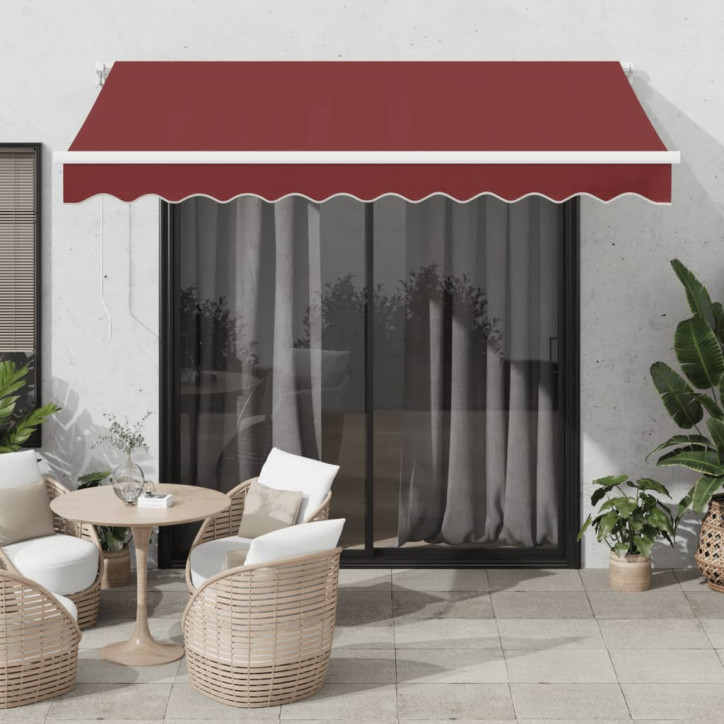 Automatinė ištraukiama markizė su LED, bordo spalvos, 300x250cm