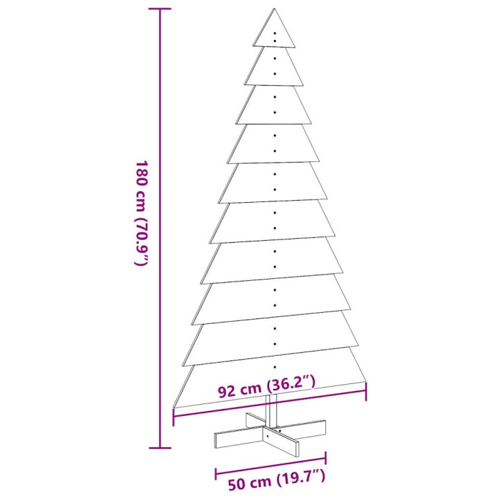 Medinė Kalėdų eglutė, balta, 180cm, pušies medienos masyvas