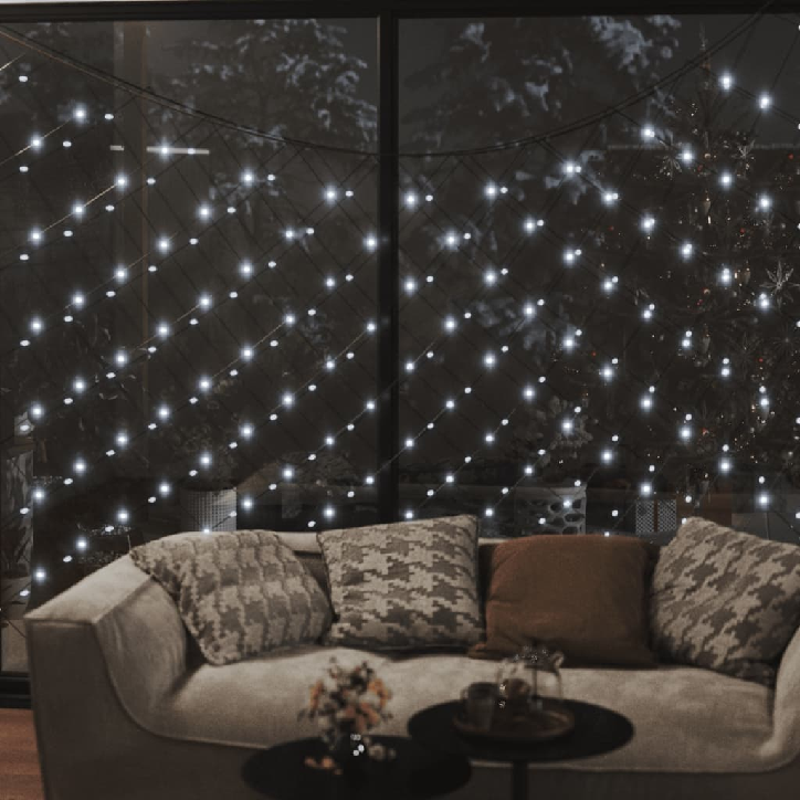 Kalėdinių lempučių tinklas, 3x2m, 204 šaltos baltos LED