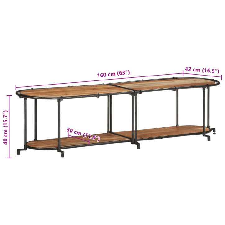 Televizoriaus spintelė, 160x42x40cm, akacijos medienos masyvas