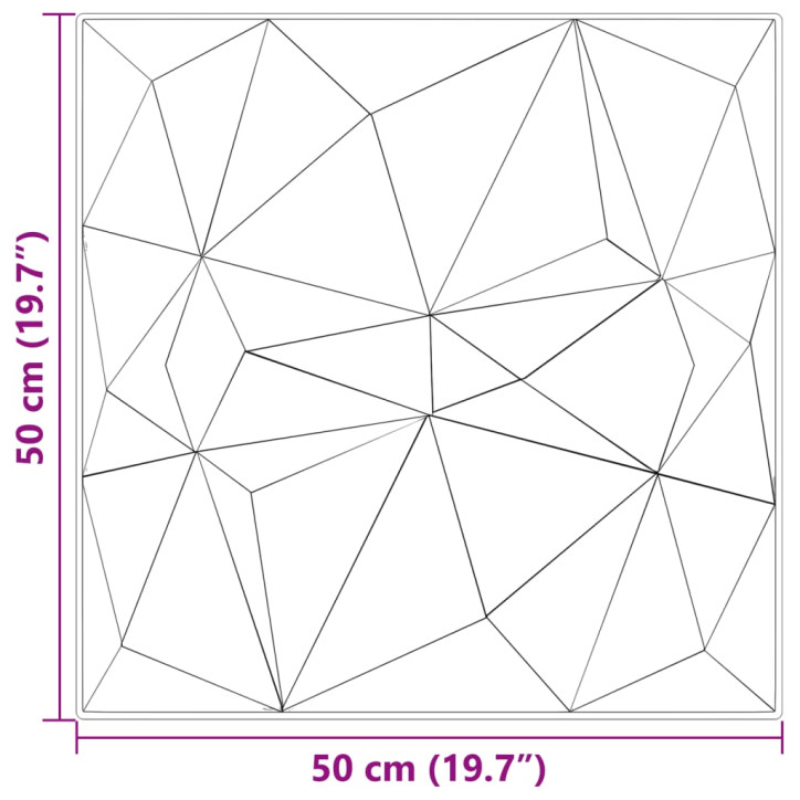 Sienų plokštės, 12vnt., žalios, 50x50cm, XPS, 3m², deimantų