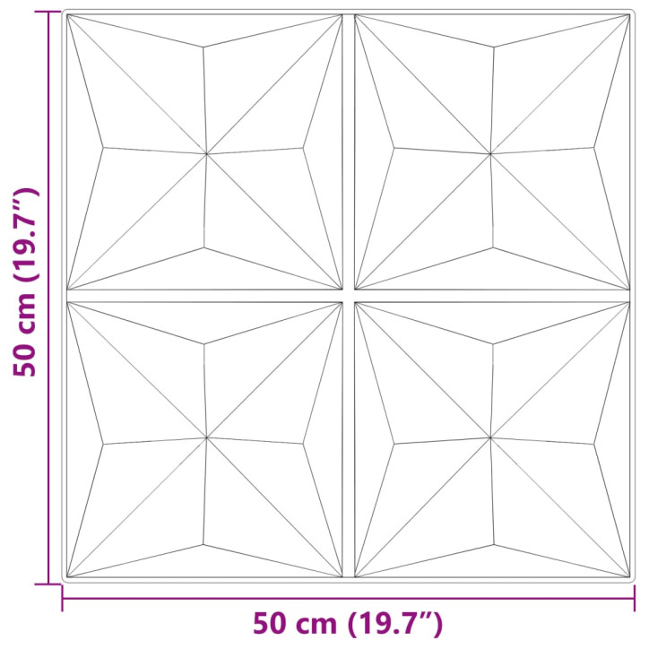 Sienų plokštės, 24vnt., betono, 50x50cm, XPS, 6m², origami