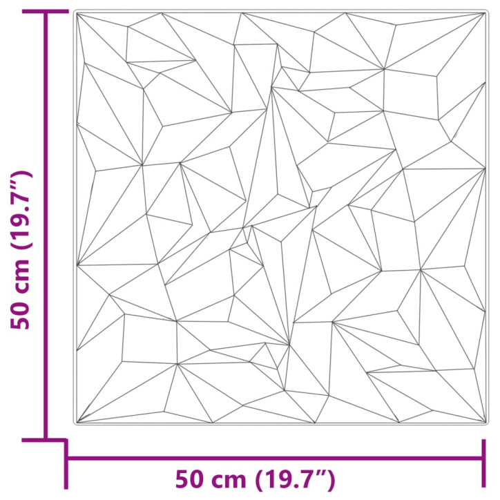 Sienų plokštės, 12vnt., betono, 50x50cm, XPS, 3m², ametisto