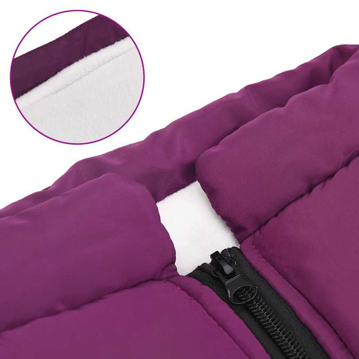 Šunų kailis su diržais, atsparus vandeniui, violetinis, 3XL