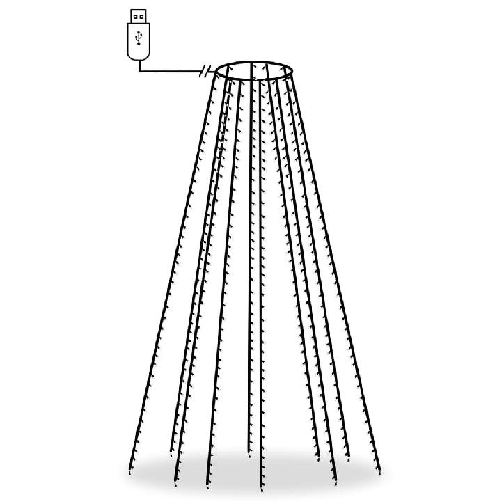 Kalėdinė girlianda eglutei-tinklas su 400 LED lempučių, 400cm