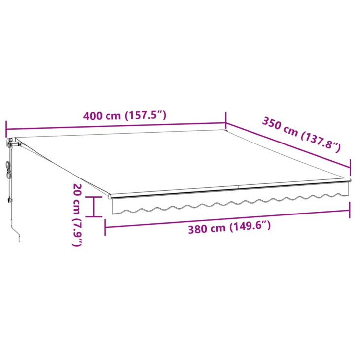 Automatinė ištraukiama markizė, rudos spalvos, 400x350cm