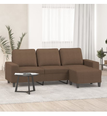 Trivietė sofa su pakoja, rudos spalvos, 180cm, audinys