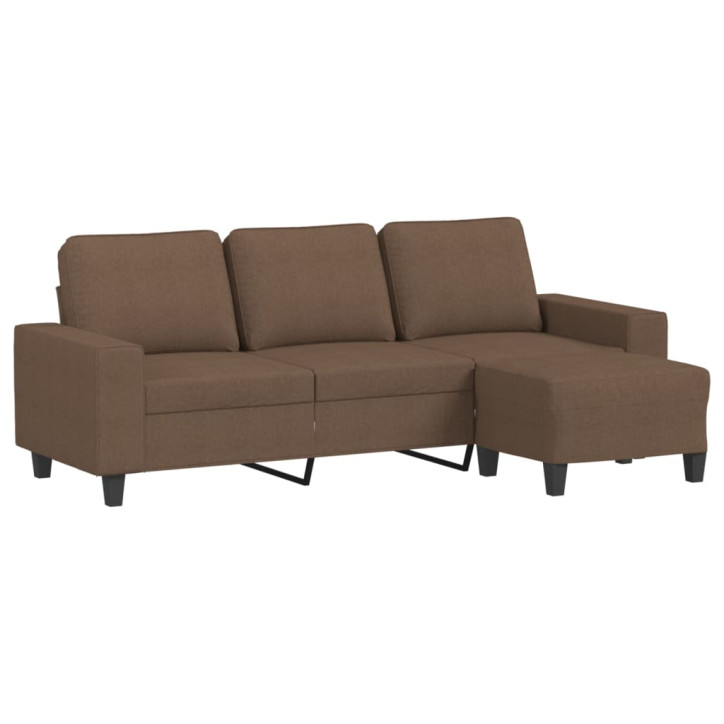 Trivietė sofa su pakoja, rudos spalvos, 180cm, audinys