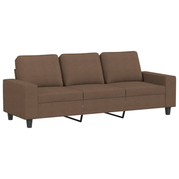 Trivietė sofa su pakoja, rudos spalvos, 180cm, audinys