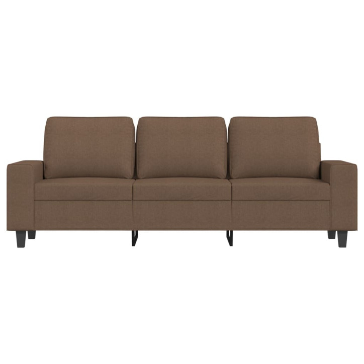 Trivietė sofa su pakoja, rudos spalvos, 180cm, audinys