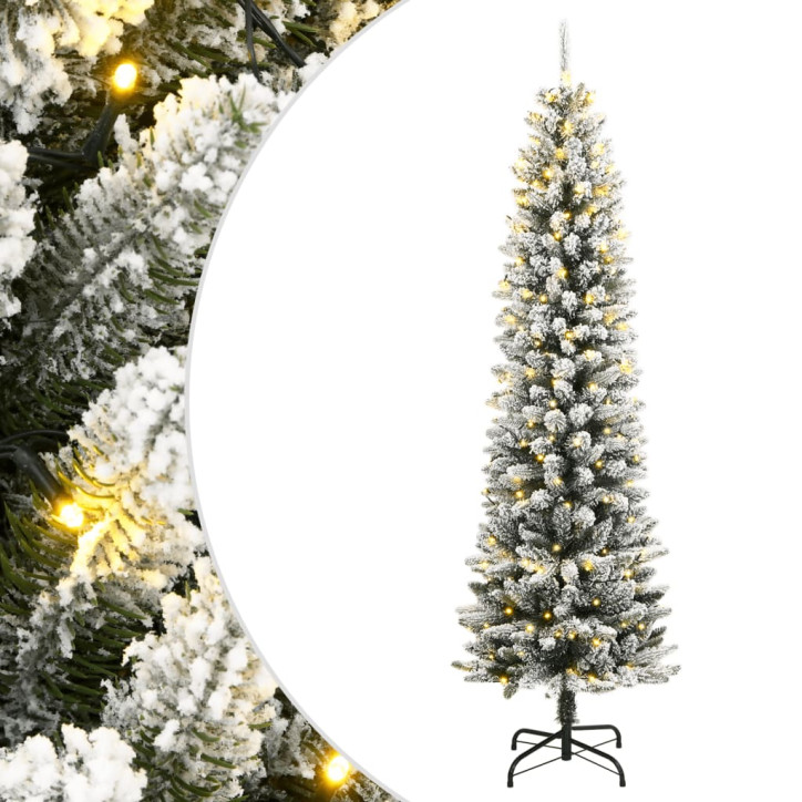 Dirbtinė Kalėdų eglutė su 150 LED lempučių ir sniegu, 120cm