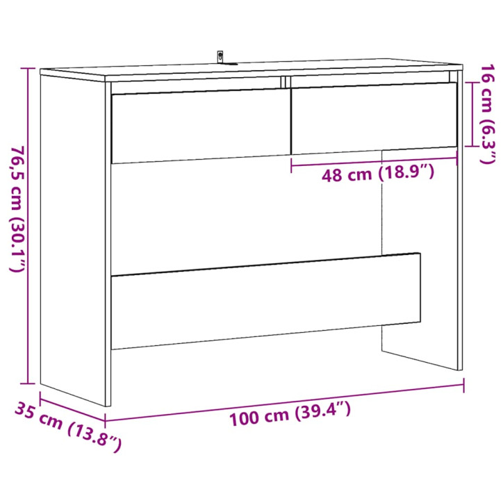 Konsolinis staliukas, medienos, 100x35x76,5cm, apdirbta mediena