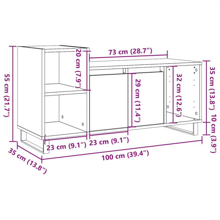 Televizoriaus spintelė, medienos, 100x35x55cm, apdirbta mediena